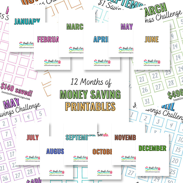12 Months of Money Saving Challenges